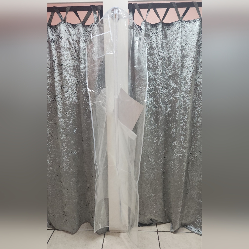 Clear Vinyl Gusseted Garment Bag 72 inch Long With Pocket